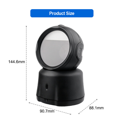 با سرعت بالا 2D Barcode Reader بدون دست ها اسکنر Barcode Desktop بی سیم با پایه شارژ