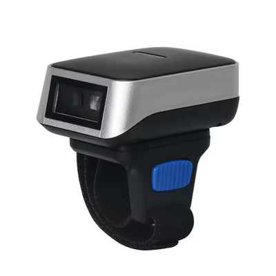 اسکنر بارکد بی سیم 1D 2D CMOS کوچک اسکنر بارکد بی سیم پوشیدنی بلوتوث حلقه انگشت QR