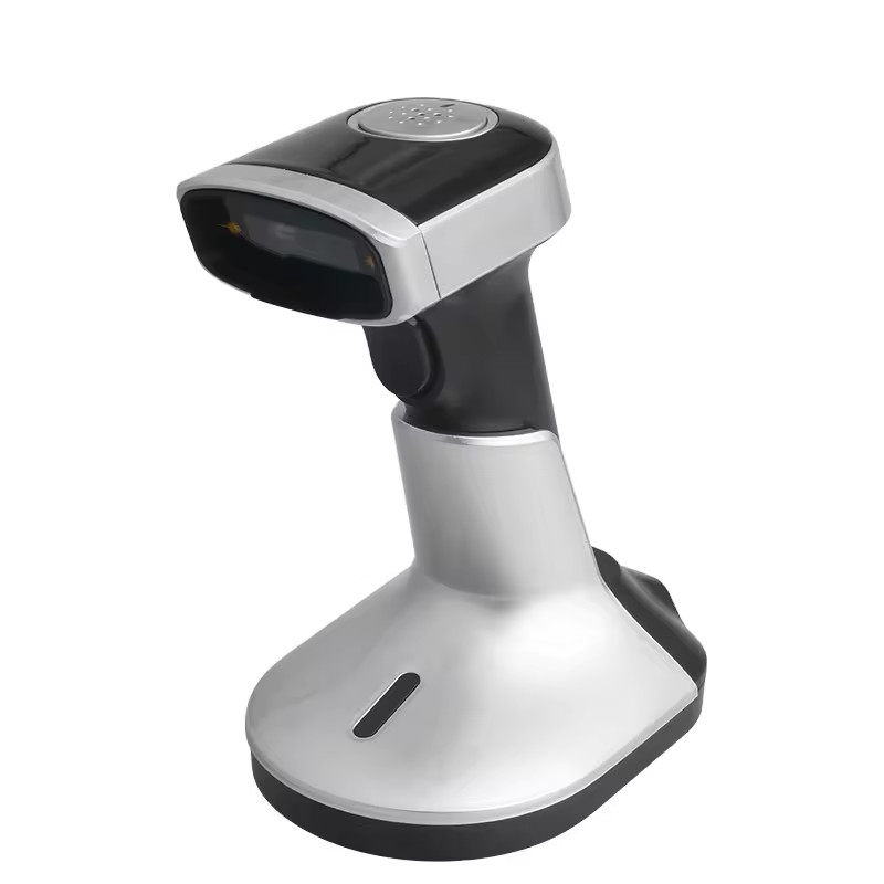 اسکنر بارکد دستی کد 1D Qr با ایستگاه شارژ USB بی سیم Bluetooth Barcode Reader